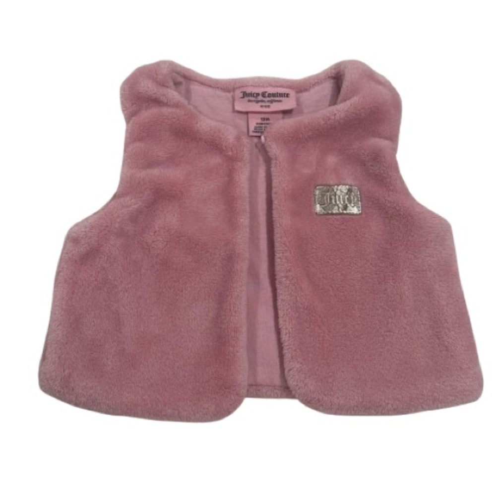 Juicy Couture Pink Vest with Soft Plush Fabric and Cute Embroidery